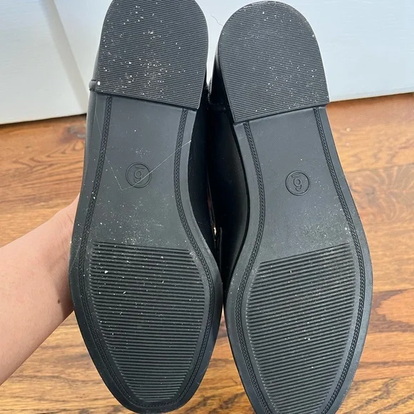 Black Leather Loafers with Gold Horse-bit Hardware - Picture 12 of 17